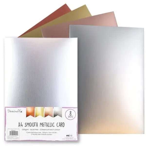 Dovecraft A4 Smooth Metallic Card; 8 Sheets (DCBS207) - Printable Heaven