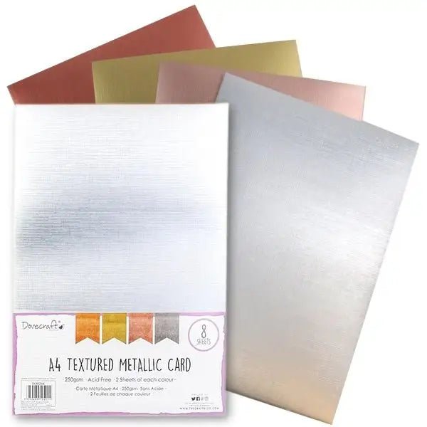 Dovecraft A4 Textured Metallic Card, 8 Sheets (DCBS208) - Printable Heaven