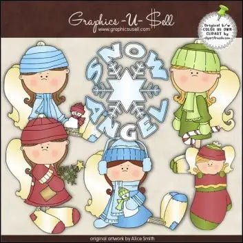 Download - Clip Art - Winter Wishes Angels - Printable Heaven