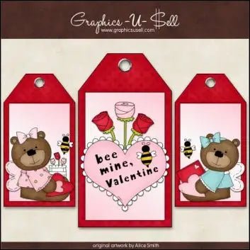 Download - Tags - Bee My Valentine - Printable Heaven