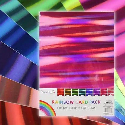 Dovecraft Holographic A4 Rainbow card pack (DCBS204) - Printable Heaven