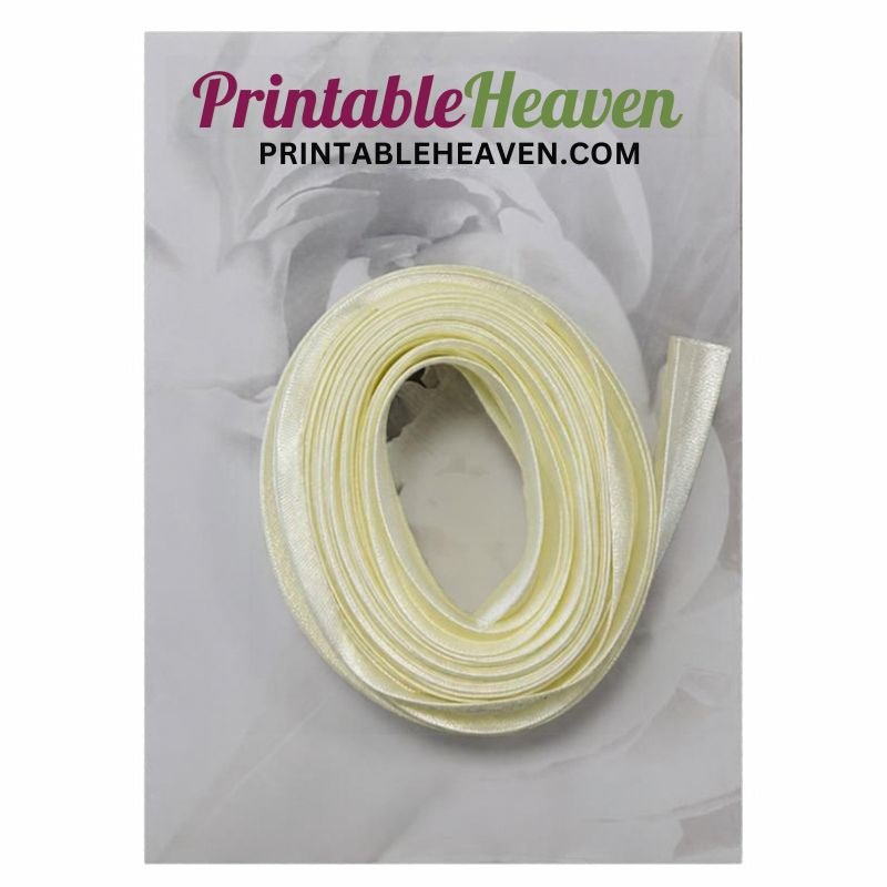 5m Bias Ribbon in Champagne (12mm width) - Printable Heaven