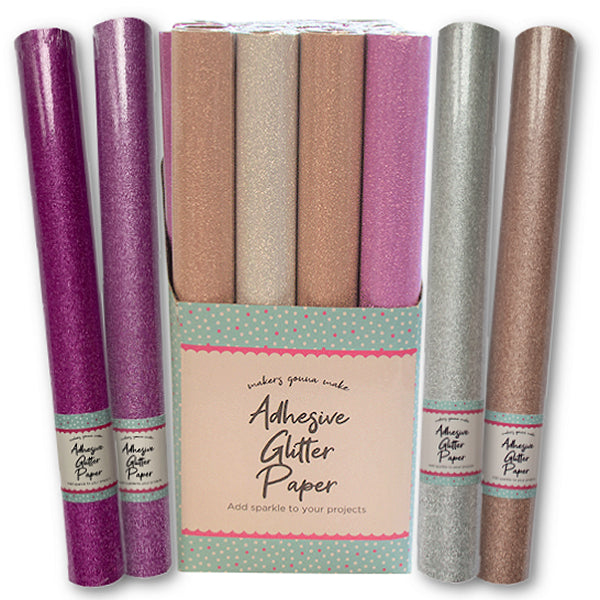 Glitter Craft Paper Roll - Deep Pink (STA3009)