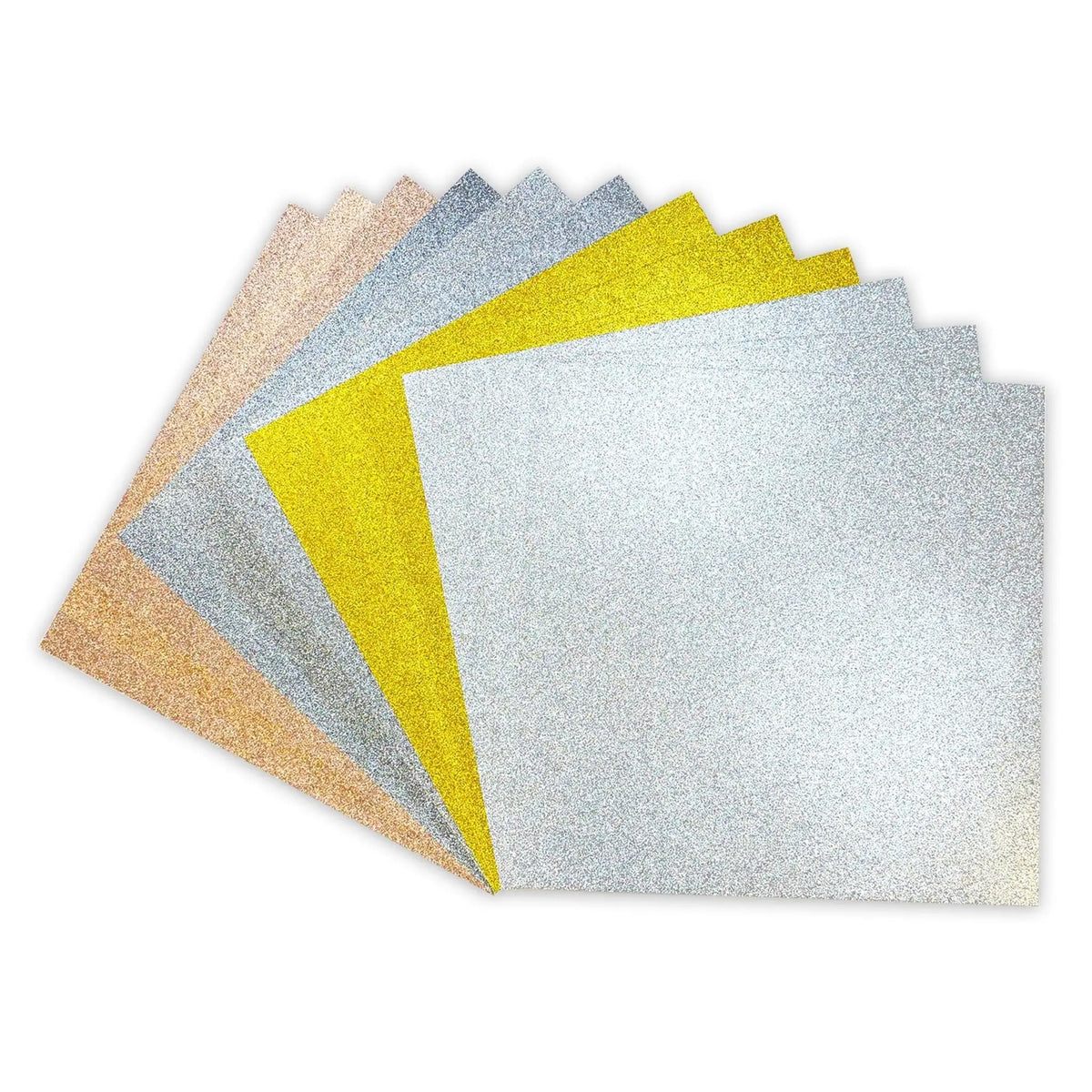 12x12 Double-sided Glitter Bumper pack - Metallics (DCGCD043) - Printable Heaven
