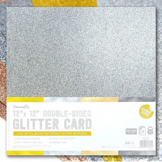 12x12 Double-sided Glitter Bumper pack - Metallics (DCGCD043) - Printable Heaven