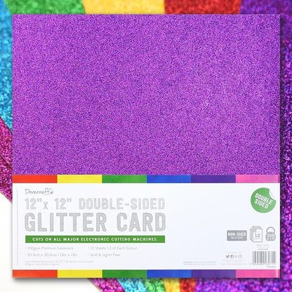 12x12 Double-sided Glitter Bumper pack - Rainbows (DCGCD044)