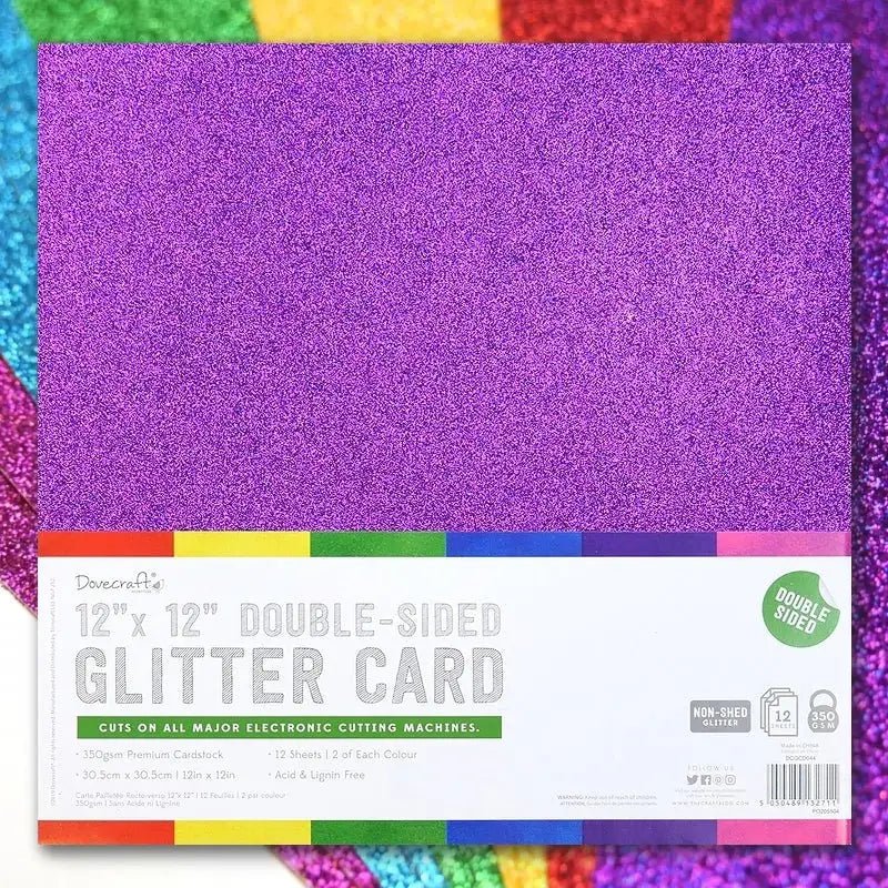 12x12 Double-sided Glitter Bumper pack - Rainbows (DCGCD044) - Printable Heaven