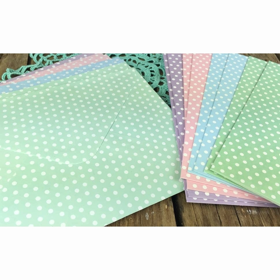 Dovecraft Pastel Polka 5"x7" Cards & Envelopes (DCCE007)