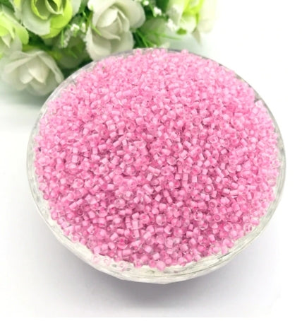 2mm Seed Beads - Transparent Pink (1000pcs)