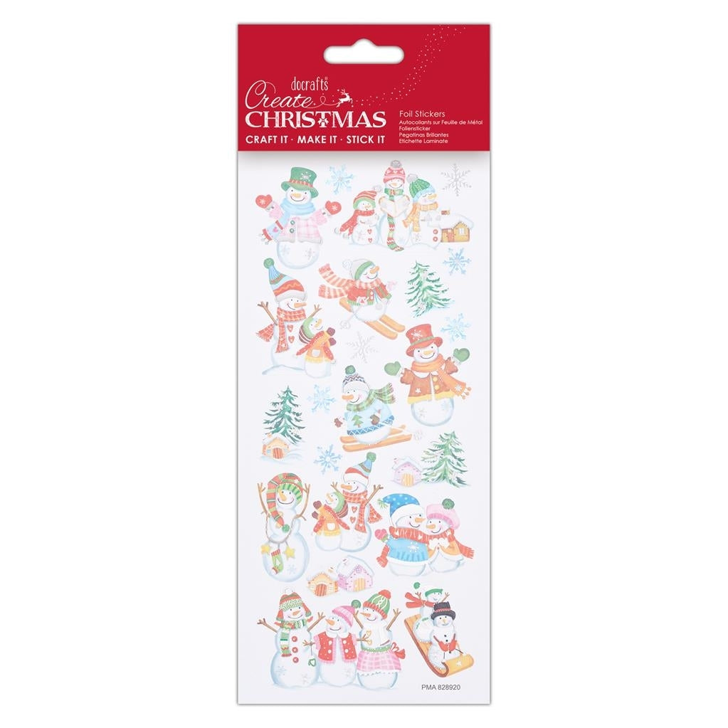 2 FOR 1 OFFER - Foil Stickers - Create Christmas - Ski Snowmen (PMA 828920)