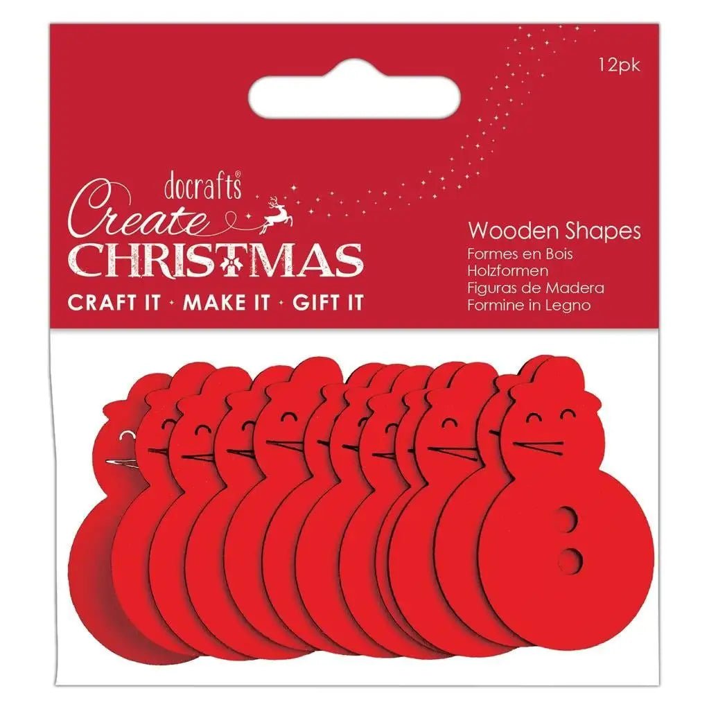 Create Christmas Wooden Shapes (12pcs) - Snowman Red (PMA 174591) - Printable Heaven