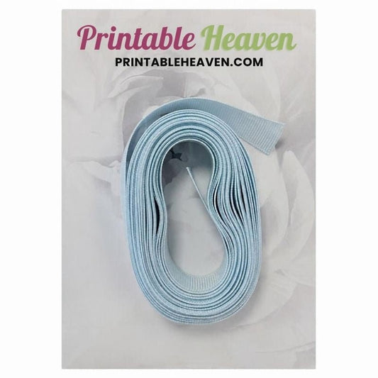 5m Grosgrain Ribbon in Blue Vapour (16mm width) - Printable Heaven