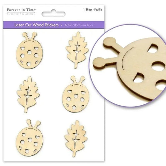Laser-cut Wood Stickers - Ladybird (SE205D) - Printable Heaven