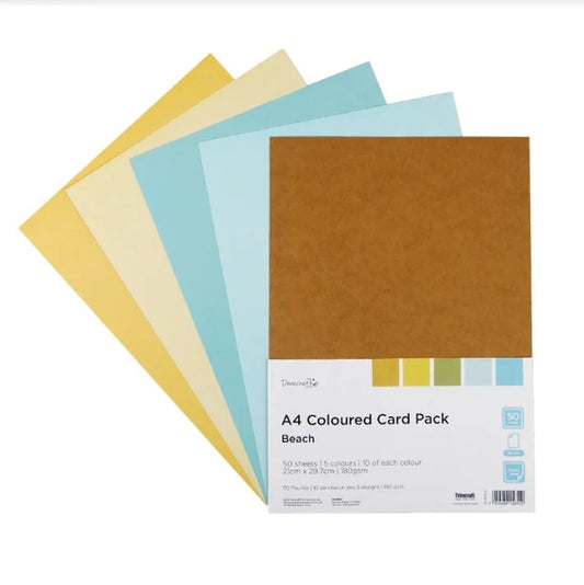 Dovecraft A4 Coloured Card 180gsm - Beach (DCCRD018)