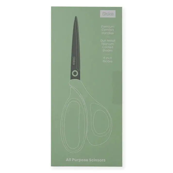 Siska 8 - inch all - purpose scissors - Gunmetal (SKSCR003) - Printable Heaven