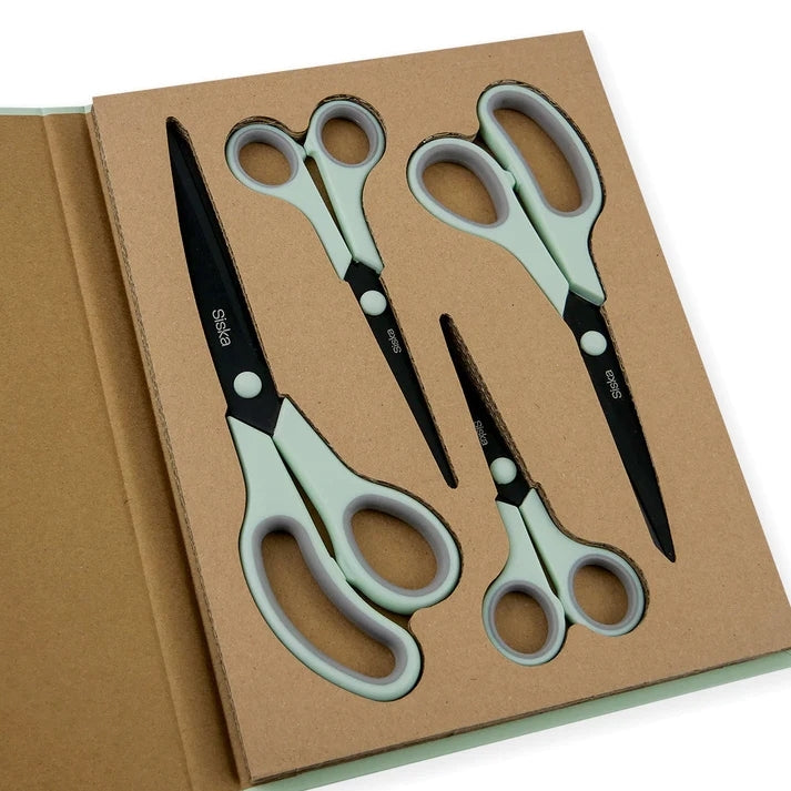 Siska 4-Pack All-Purpose Scissors - Gunmetal (SKSCR005)