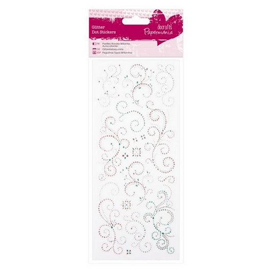 Glitter Dot Stickers - Flourishes Teal & Pink (PMA 818210)