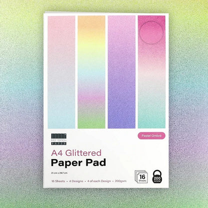 A4 First Edition Pastel Ombre Glitter Paper Pad (FEPAD265)