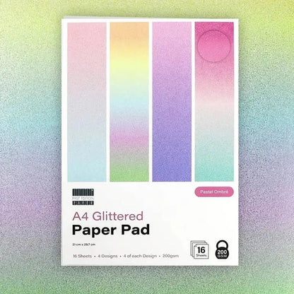A4 First Edition Pastel Ombre Glitter Paper Pad (FEPAD265) - Printable Heaven