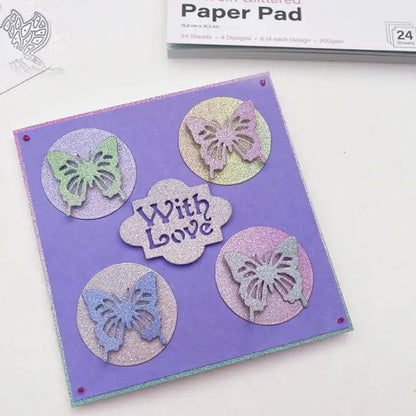 6x6 First Edition Pastel Ombre Glitter Paper Pad (FEPAD266) - Printable Heaven