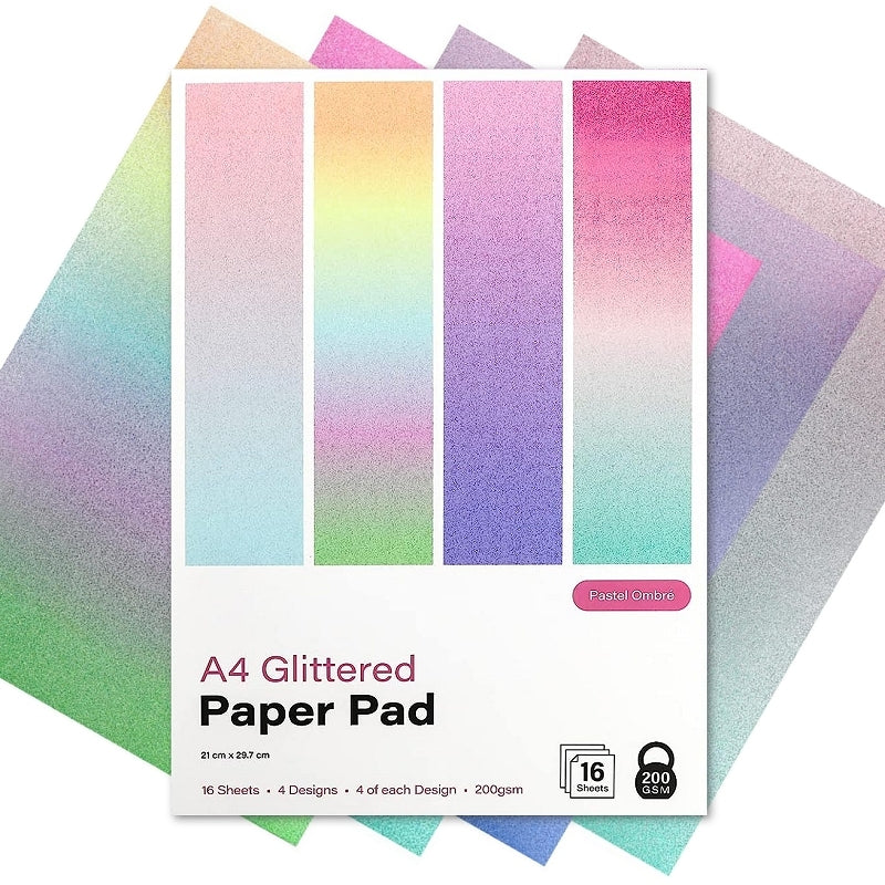 A4 First Edition Pastel Ombre Glitter Paper Pad (FEPAD265)