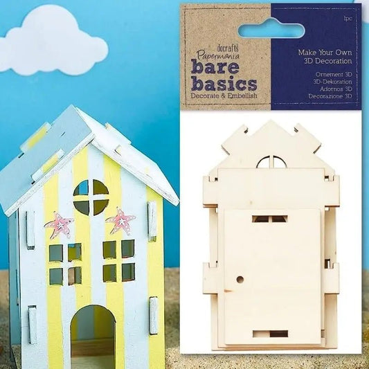 Make Your Own 3D Decoration - Wooden House - Bare Basics (PMA 174735) - Printable Heaven