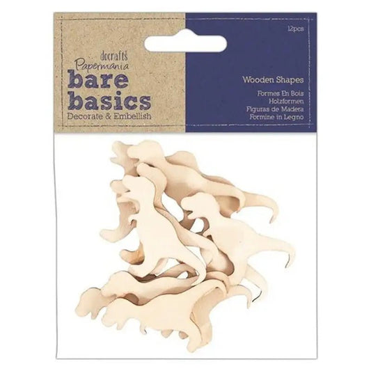 Wooden Shapes - T-Rex 12pcs- Bare Basics (PMA 174564) - Printable Heaven