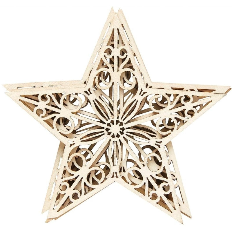 Wooden Filigree Stars 4 pieces (PMA 174512)