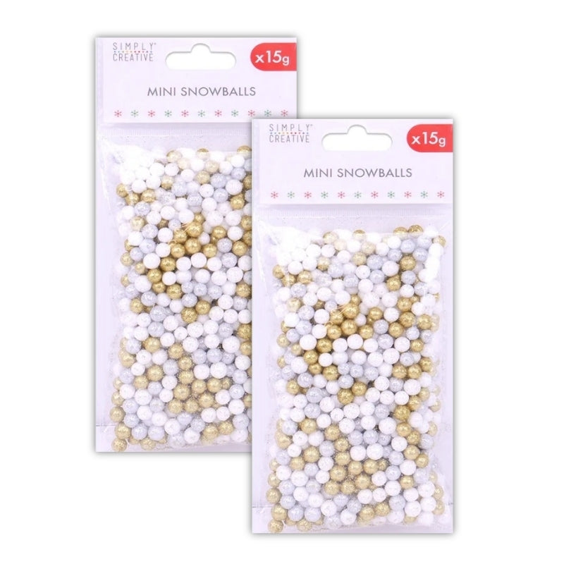 2 for 1 OFFER - 2 x Simply Creative Glitter Snowballs Gold