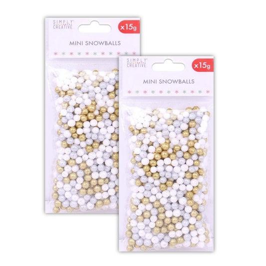 2 for 1 OFFER - 2 x Simply Creative Glitter Snowballs Gold