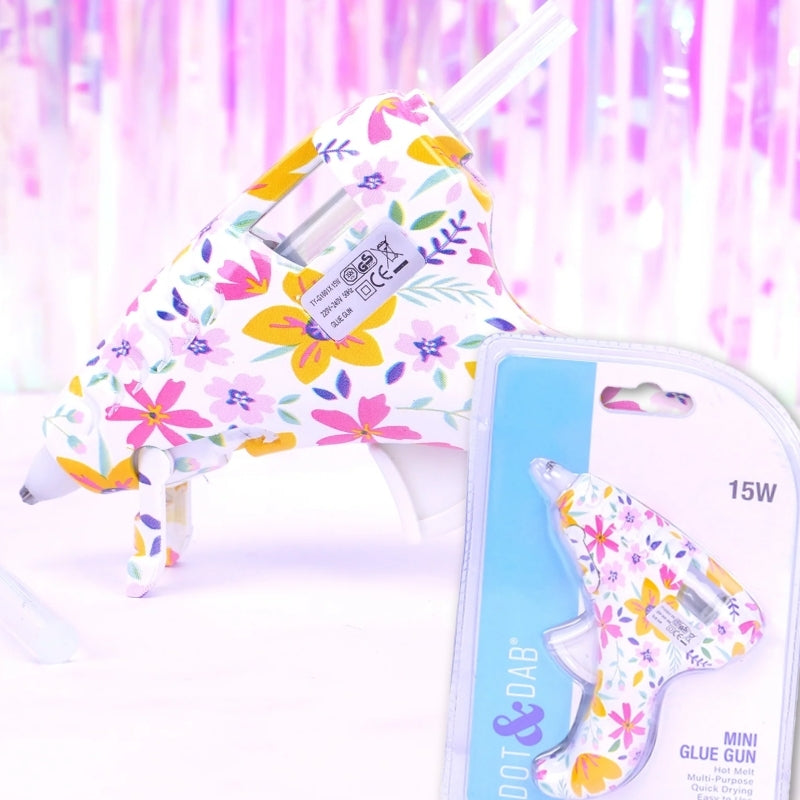 Dot & Dab Patterned Glue Gun - White Floral