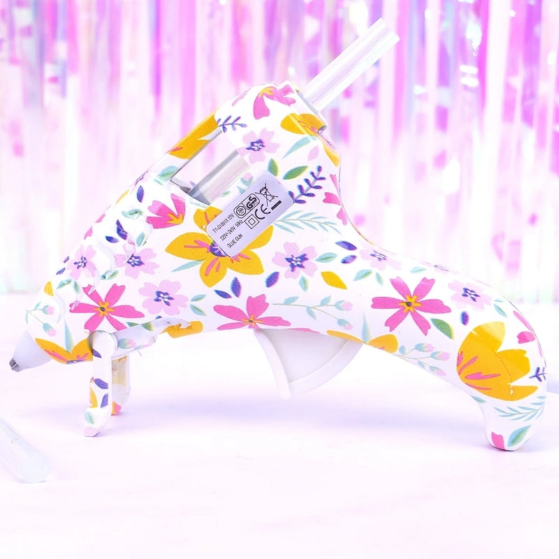 Dot & Dab Patterned Glue Gun - White Floral (DDADH060)