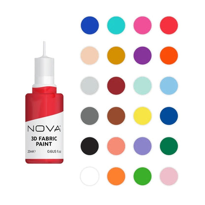 Nova 24 3D Fabric Paints (NVMXM013)