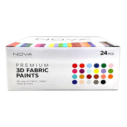 Nova 24 3D Fabric Paints (NVMXM013)