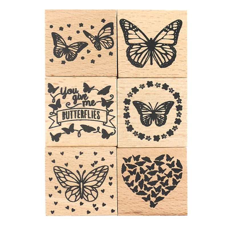 Dovecraft Wooden Stamp Bundle, Butterflies - 6 Stamps (DCWDN029)