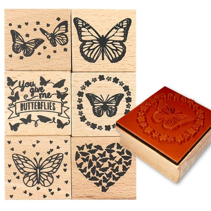 Dovecraft Wooden Stamp Bundle, Butterflies - 6 Stamps