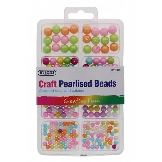 Craft Pearlised Beads Assorted (RY-0314) - Printable Heaven
