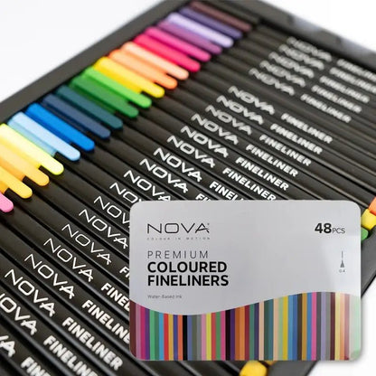 Nova 48-piece Coloured Fineliners (NVMXM025) - Printable Heaven