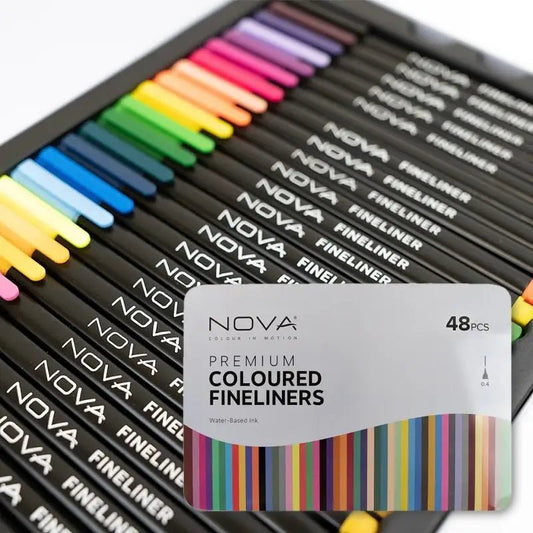 Nova 48-piece Coloured Fineliners (NVMXM025) - Printable Heaven