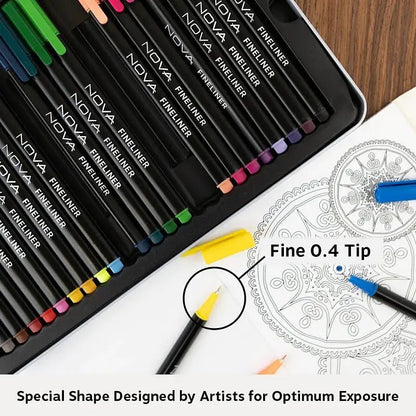 Nova 48-piece Coloured Fineliners (NVMXM025) - Printable Heaven