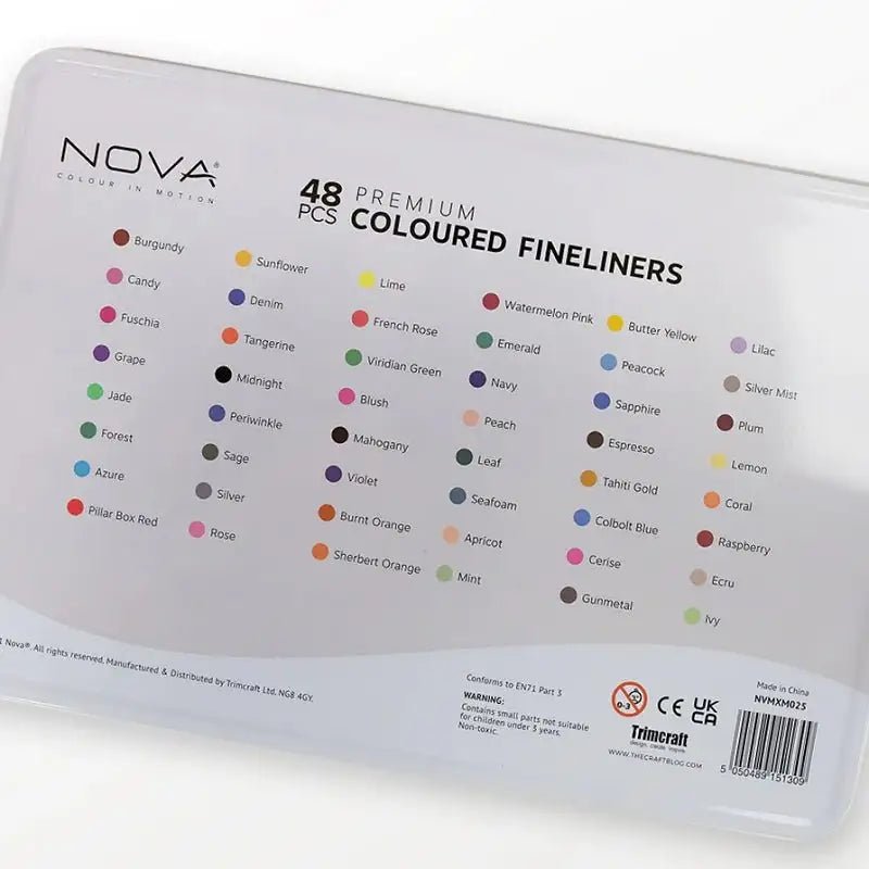 Nova 48-piece Coloured Fineliners (NVMXM025) - Printable Heaven