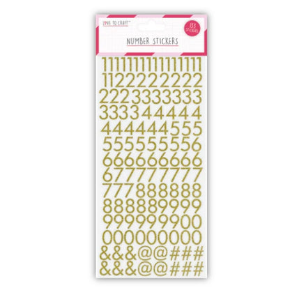 Love to Craft Number Stickers - Gold (LCSTK002)