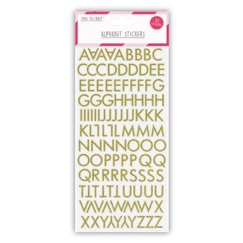 Love to Craft Alphabet Stickers - Gold (LCSTK002)