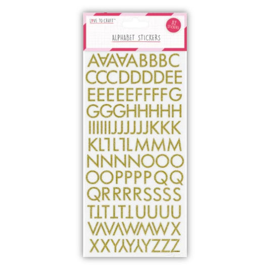 Love to Craft Alphabet Stickers - Gold (LCSTK002)