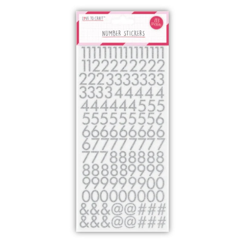 Love to Craft Number Stickers - Silver (LCSTK003)