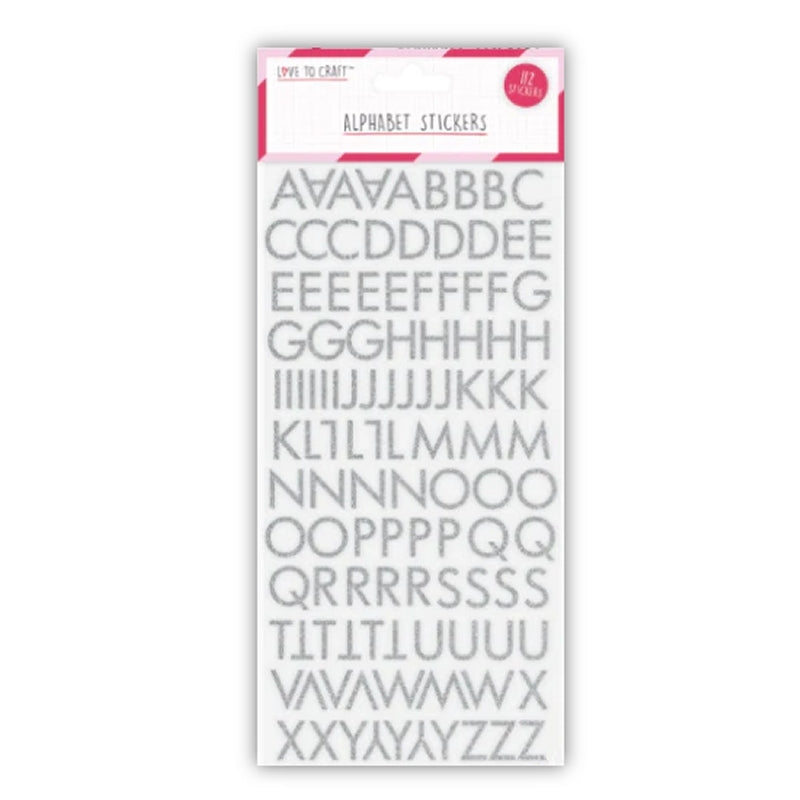 Love to Craft Alphabet Stickers - Silver (LCSTK003)