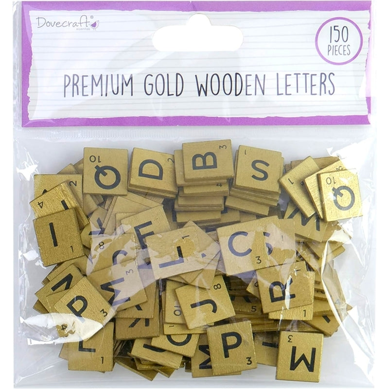 Dovecraft Essentials Wooden Letters - Gold (DCBS227)