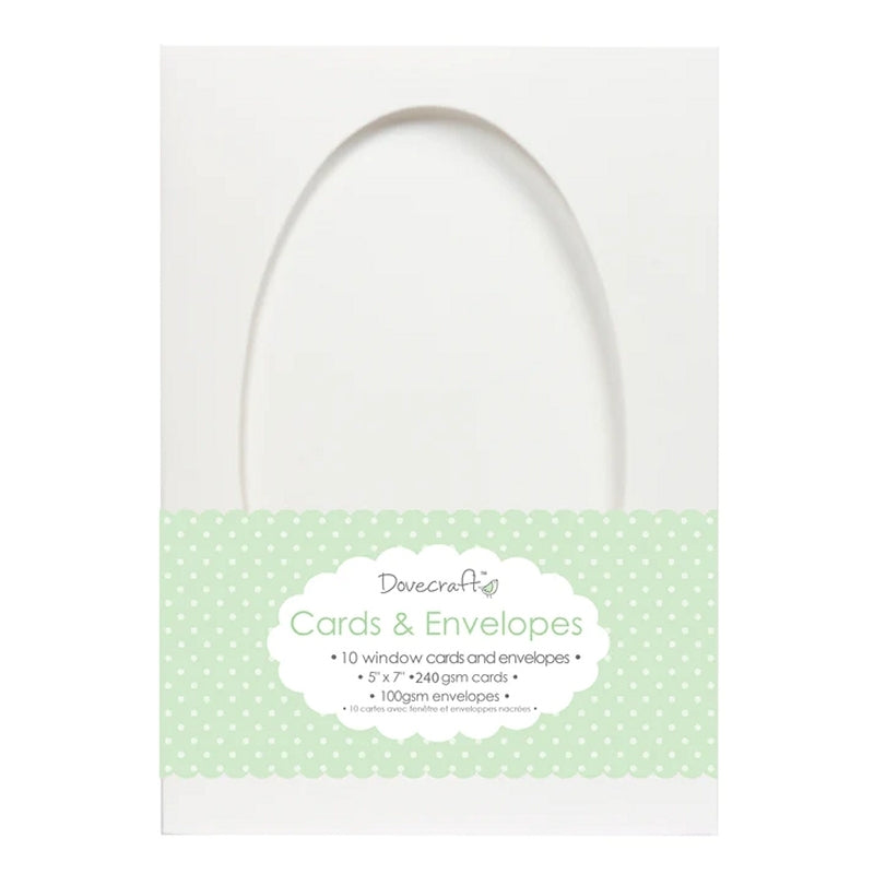 Dovecraft 10 Oval Window 5"x7" Cards & Envelopes (DCCE010)