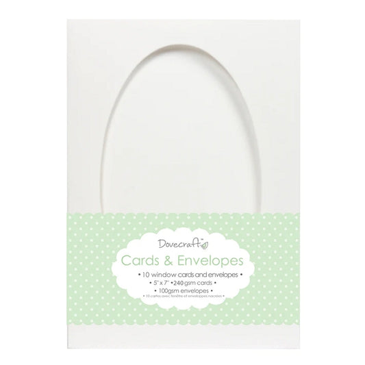 Dovecraft 10 Oval Window 5"x7" Cards & Envelopes (DCCE010)