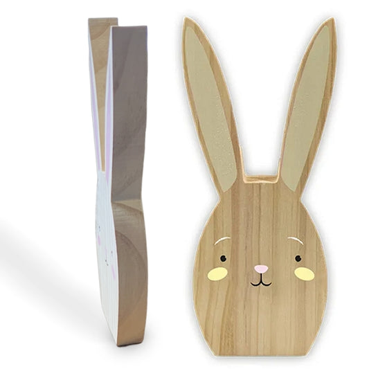 Easter Bunny Wooden Ornament - Pale yellow (EAS7440)